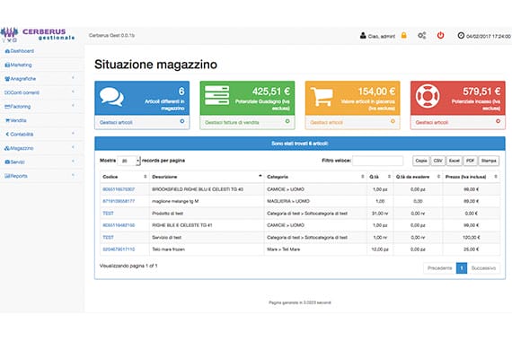 Cerberus Gestionale - Pos e gestione magazzino